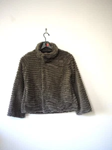Patagonia Pelage Jacket Women Size S Green Fleece Faux Fur Full Zip Fuzzy w Snap - Picture 1 of 10