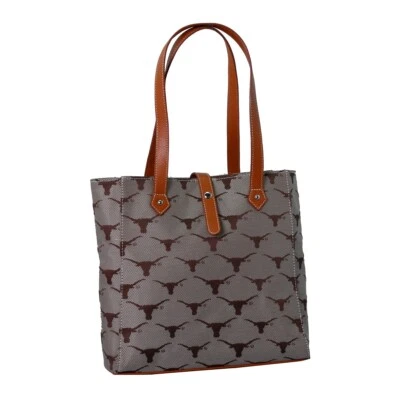 Bolso de mano tostado con licencia Texas Longhorns, billetera y collar Debbie Foto 1 de 3