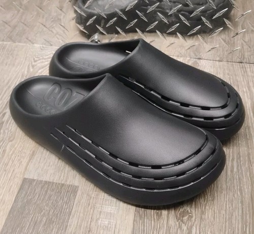 Sandali da uomo Ecco COZMO Eva Slide taglia 13 neri comodi zoccoli scivolo spiaggia piscina