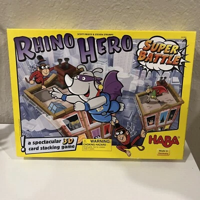 RHINO HERO SUPER BATTLE GAME BY HABA MADE IN GERMANY 100% COMPLETE FREE SHIP - Image 1 of 4