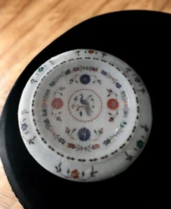 12" White Marble Fruit Bowl Malachite Inlay lapis peacock Arts Hotel & Home Deco - Picture 1 of 8