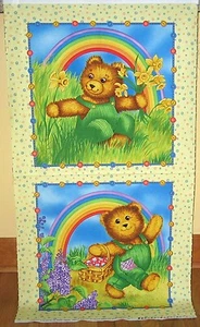 1 Darling "Corduroy Teddies" Cotton Fabric Quilting/Wallhanging Panel - Picture 1 of 3