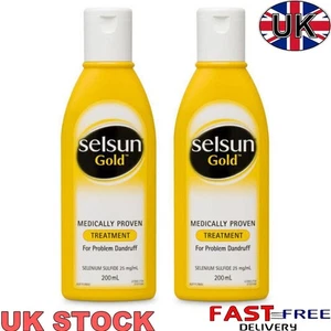 2X SELSUN Gold Anti-Dandruff Shampoo 200mL Deep Cleansing Selenium Sulfide 2.5% - Picture 1 of 14