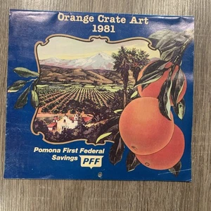 VTG Orange Crate Art Calendar 1981 Pomona First Federal Great Frameable Art - Picture 1 of 9