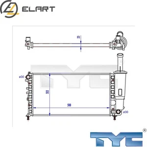 RADIATOR ENGINE COOLING 709-0027-R FOR FIAT PUNTO/Hatchback/Van 1.2L 4cyl PUNTO - Picture 1 of 6