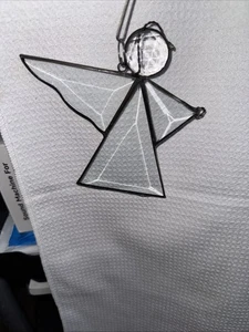 5.5” x 5” Beveled Glass Clear Angel Suncatcher - Picture 1 of 4