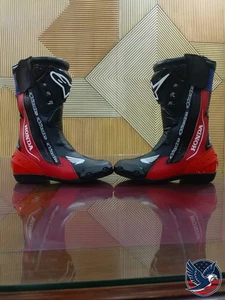 Alpinestars Honda Supertech R Replica Motorcycle Racing Boots Black, Red & Blue - Picture 1 of 9