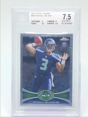 RUSSELL WILSON 2012 TOPPS CHROME ROOKIE FOOTBALL SEAHAWKS RC BGS 7.5 Q4408 - Image 1 of 2