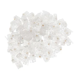 100Pcs 6P2C Phone Modular Telephone Cord Connector Adapter Crimp RJ11 - Afbeelding 1 van 7