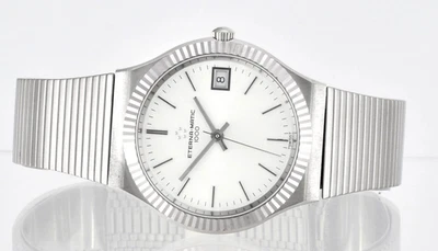 Vintage ETERNA MATIC 1000 Auto Date S/Steel Mens Wrist Watch - New Old Stock - — 第 1/4 张图片