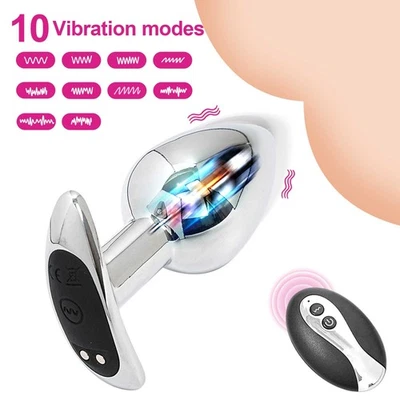  Remote Vibrator Dildo Butt Plug Prostate Massager Anal Ass Training Sex Toy Men - Image 1 of 4