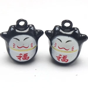 Dijes de campana de tintineo de gato dinero negro 10 piezas colgantes base de latón para perro gato - Imagen 1 de 4