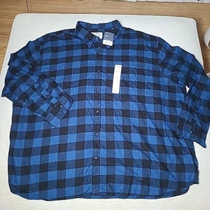 Herren St. John's Bay Größe 5XL Langarm schwarz und blau Quadrate UVP $ 50 - Bild 1 von 7