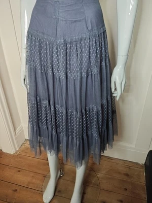 George Lavender Blue Net Skirt Boho Hippy Gypsy Stevie Nicks Size 16 party - Image 1 of 3