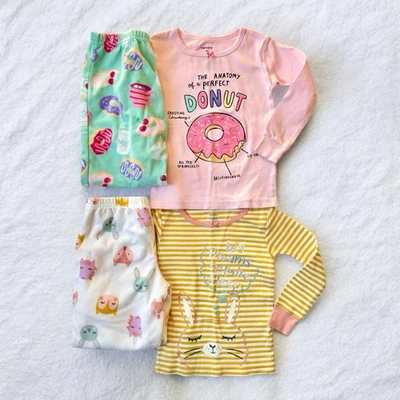 Carter’s Pijama 3T Niñas Rosa Verde azulado 2 Juegos Mangas Largas Vellón Fondo Acogedor Cálido Foto 1 de 4