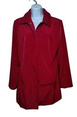 Merona Red Rain/Windbreaker Jacket Mid Length Hip Pockets Snap Button M - Image 1 of 4