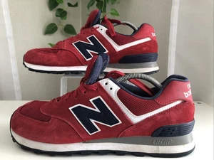 New Balance 574 Herren 10,5 D Wildleder Schuhe rot niedrig Sneaker Laufen sportlich P9 - Bild 1 von 8