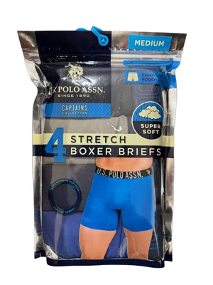 U.S. Polo Assn.@Men's производительности эластичной 4 упаковки трусы-боксеры с комфорт мешок - Изображение 1 из 4