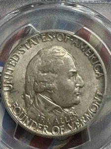 1927 Vermont Commemorative Half Dollar, PCGS MS63, Nice Original, Free Shipping - Picture 1 of 3