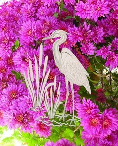Calcomanía de ventana derecha Egret ovalada 10x16 vidrio grabado aspecto se pega decoración de aves tropicales - Imagen 1 de 7
