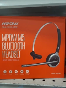 Mpow Pro M5 Trucker Bluetooth Headset Noise Cancelling Wireless Headphone w/ Mic - Picture 1 of 4