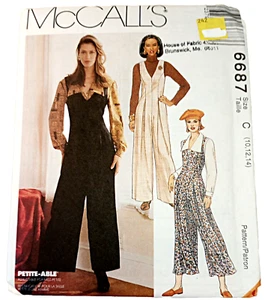 McCall's 6687 Size 10-12-14 Semi-fitted Jumpsuit in Two Lengths and Blouse 1993 - Picture 1 of 7
