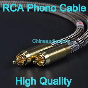 Quality Pair 4N 99.99% OFC RCA Phono Audio Interconnect Cable,0.75 To 5m Length - Picture 1 of 6