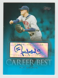 Autografo PAT NESHEK Twins 2009 Topps Serie 1 CARRIERA MIGLIORE #CBA-PN SP AUTO - Foto 1 di 2