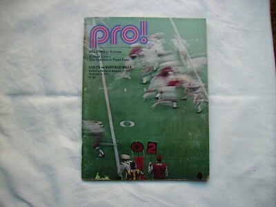 Pro ! Magazine Baltimore Colts vs. Buffalo Bills December 5, 1971 Program - Image 1 of 4
