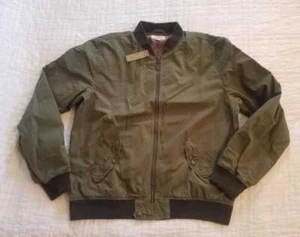 NEW MEN'S WALLACE & BARNES J CREW GARMENT DYED COTTON MA-1 BOMBER JACKET OLIVE - Picture 1 of 4