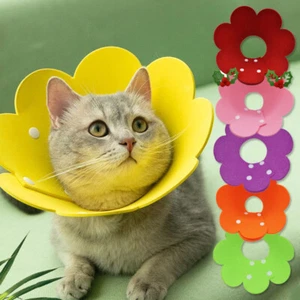Pet Dog Puppy Cat Flower Collar Soft Cone Anti bite E-Collar Pet Neck Adjustable - Picture 1 of 19