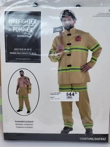 NEW NIP Firefighter Adult Plus Fireman 2XL Halloween Costume Cosplay hot 48-52 - Picture 1 of 3