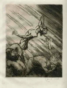 CLIMA BATIENTE Louise IBELS grabado original para GERMINAL 1929 firmado a mano - Imagen 1 de 1