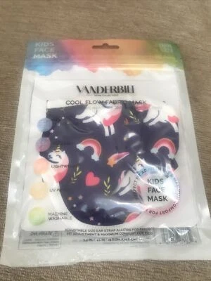 Kids Vanderbilt Breathable Cool Flow Fabric Face Mask Unicorns Ages 3+ - Image 1 of 4