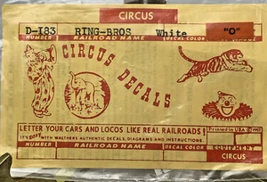 Walthers O Scale Decals D183 Ringling Brothers Barnum Bailey Circus White NIP - Picture 1 of 3