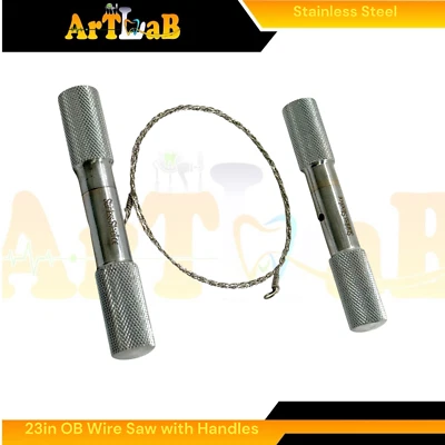 ARTLAB 23in OB Wire Saw with Handles, Cattle Dehorning Hand-Saw, Calving Bovine (3pcs)