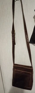 Vintage Leather Evan Piccone Crossbag. Brown  Leather - Picture 1 of 7