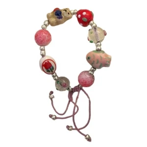 Lovely Bear Ceramic Bead Bracelet Handmade Chain Jewelry for Teen Girls Gifts - Picture 1 of 8