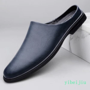 Men's Flats Slippers Leather Casual Shoes Slides Sandals Closed Toe Spring 2025 - Picture 1 of 18