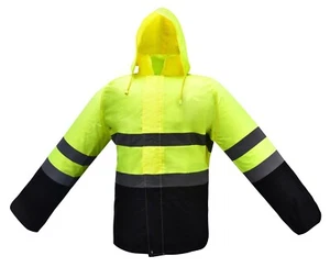 Conjunto de traje de lluvia/chaqueta y pantalón amarillo de seguridad de alta visibilidad    - Imagen 1 de 8