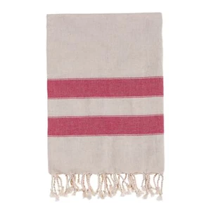 Bello Turkish Beach Towel, Soft Linen Red, Handwoven Peshtemal, 39 x 66.9 Inches - Picture 1 of 2