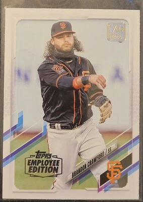 2021 Topps Employee Edition Brandon Crawford Rare Parallel #315 Giants Cardinals - Image 1 of 2