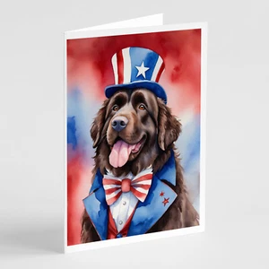 Newfoundland Patriotic American Greeting Cards Envelopes Pk 8 DAC5762GCA7P - Picture 1 of 3