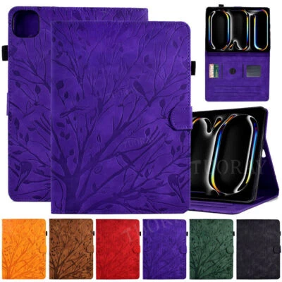 For iPad Air Pro 11'' 2024 10 9 8 7 6 5th Gen Mini PU Leather Case Stand Cover - Image 1 of 4