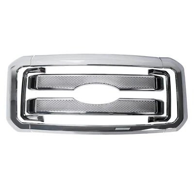 For 2011-2016 Ford F250 F350 Super Duty Chrome Grille Grill Full Overlay Cover - Image 1 of 4