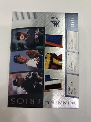 2003 Upper Deck Winning Materials Billy Wagner Tom Glavine Pedro Martinez /25 - Image 1 of 2