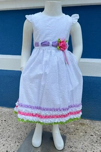 Rare Editions; Girls White Floral Spring Dress: Sizes 4, 6, 6X available. - Picture 1 of 1