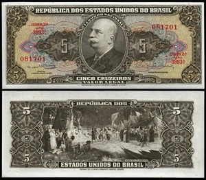 BRAZIL 5 CRUZEIROS (P176d) N. D. (1964) UNC - Picture 1 of 1