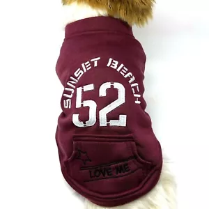 Hundepullover Jacke, Sunset Beach, weinrot passt Hunden mit 16,5-19,5" Brustumfang - Bild 1 von 6