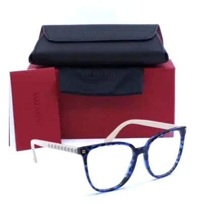 NEW VALENTINO VA3059 5031 BLUE TORTOISE/BEIGE TEMPLES AUTHENTIC EYEGLASSES 54-17 - Image 1 of 4